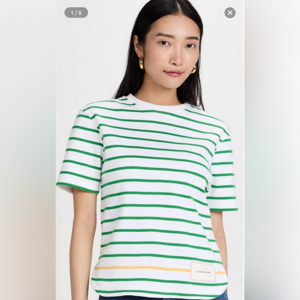 Victoria Victoria Beckham
striped ribbed-knit T-shirt